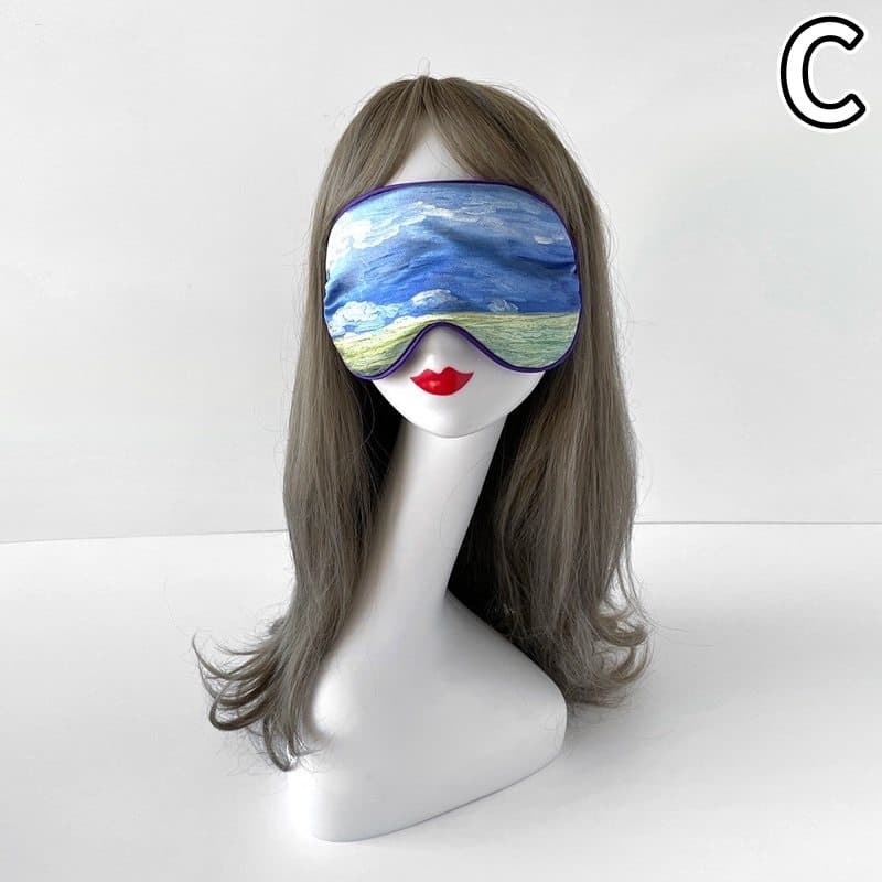 絵画風アイマスク遮光睡眠旅行用